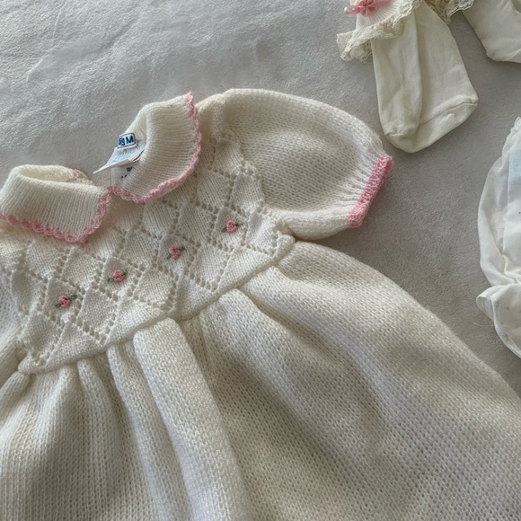 𝅺VINTAGE Mini Alone Baby Dress, Bloomers and Socks - Picture 2 of 8